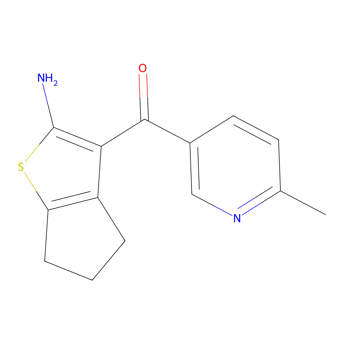 3-(6-methylpyridine-3-carbonyl)-4H,5H,6H-cyclopenta[b]thiophen-2-amine molecular structure, CAS 1803610-67-4