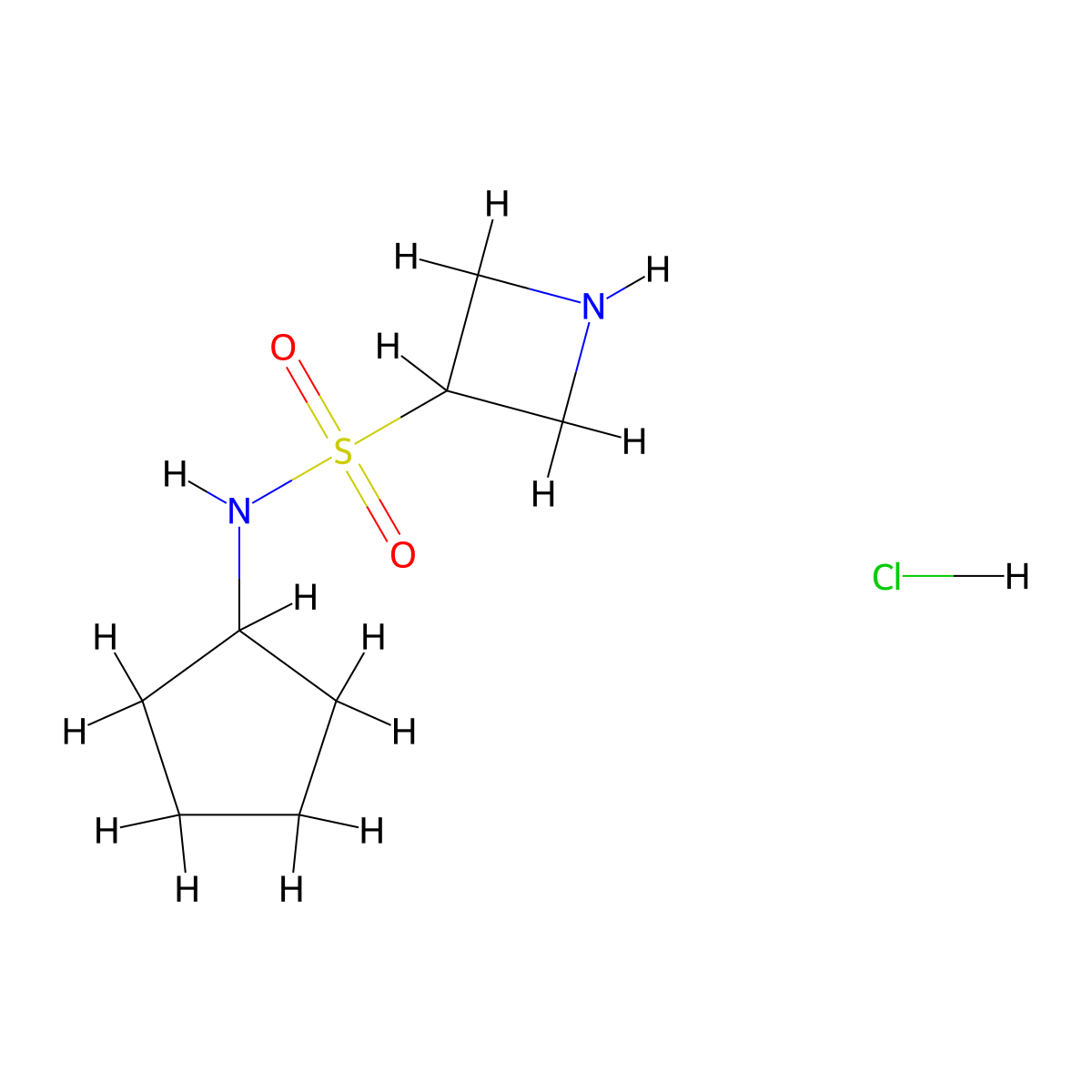 N-cyclopentylazetidine-3-sulfonamide hydrochloride molecular structure, CAS 1803610-68-5