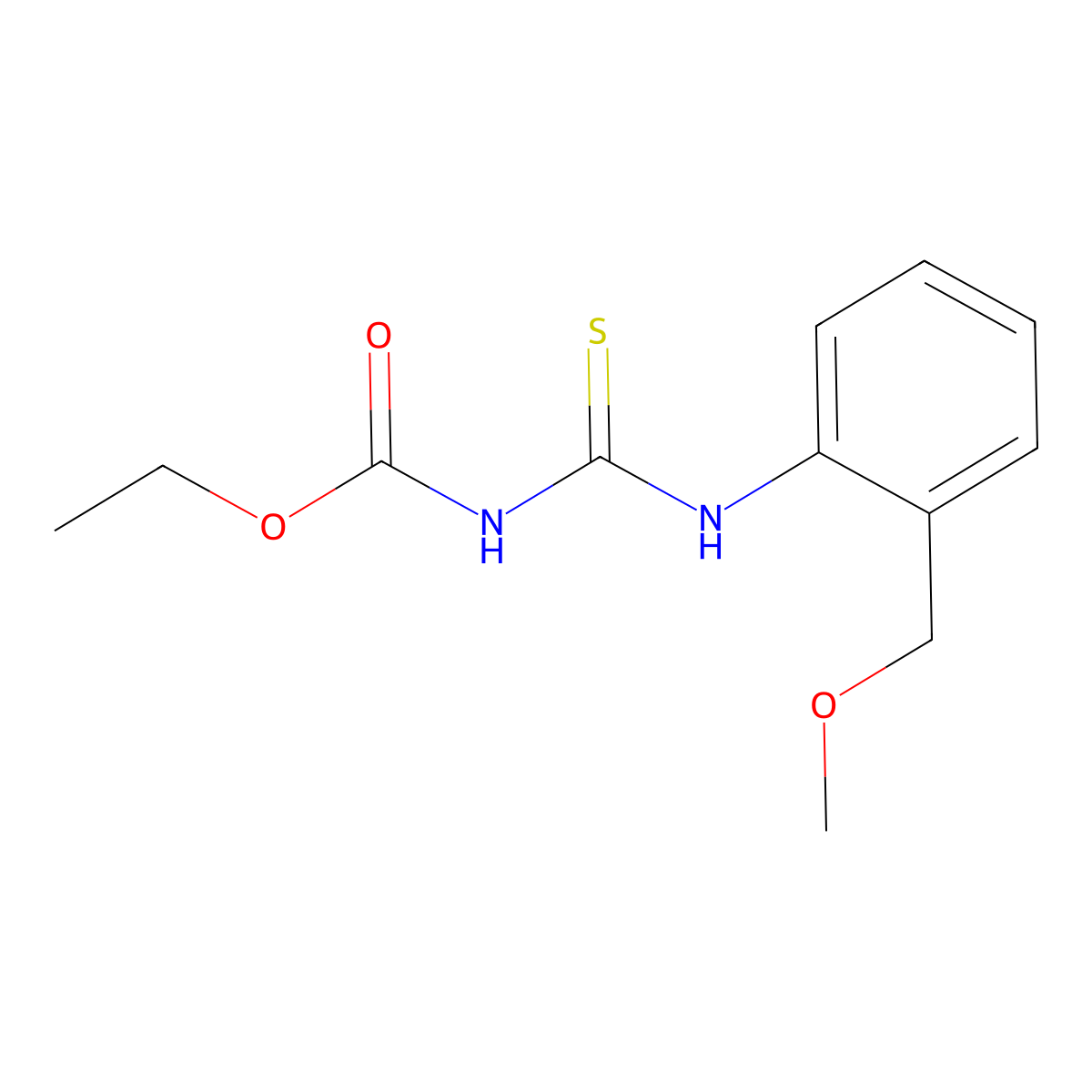 ethyl N-{[2-(methoxymethyl)phenyl]carbamothioyl}carbamate molecular structure, CAS 1803610-72-1