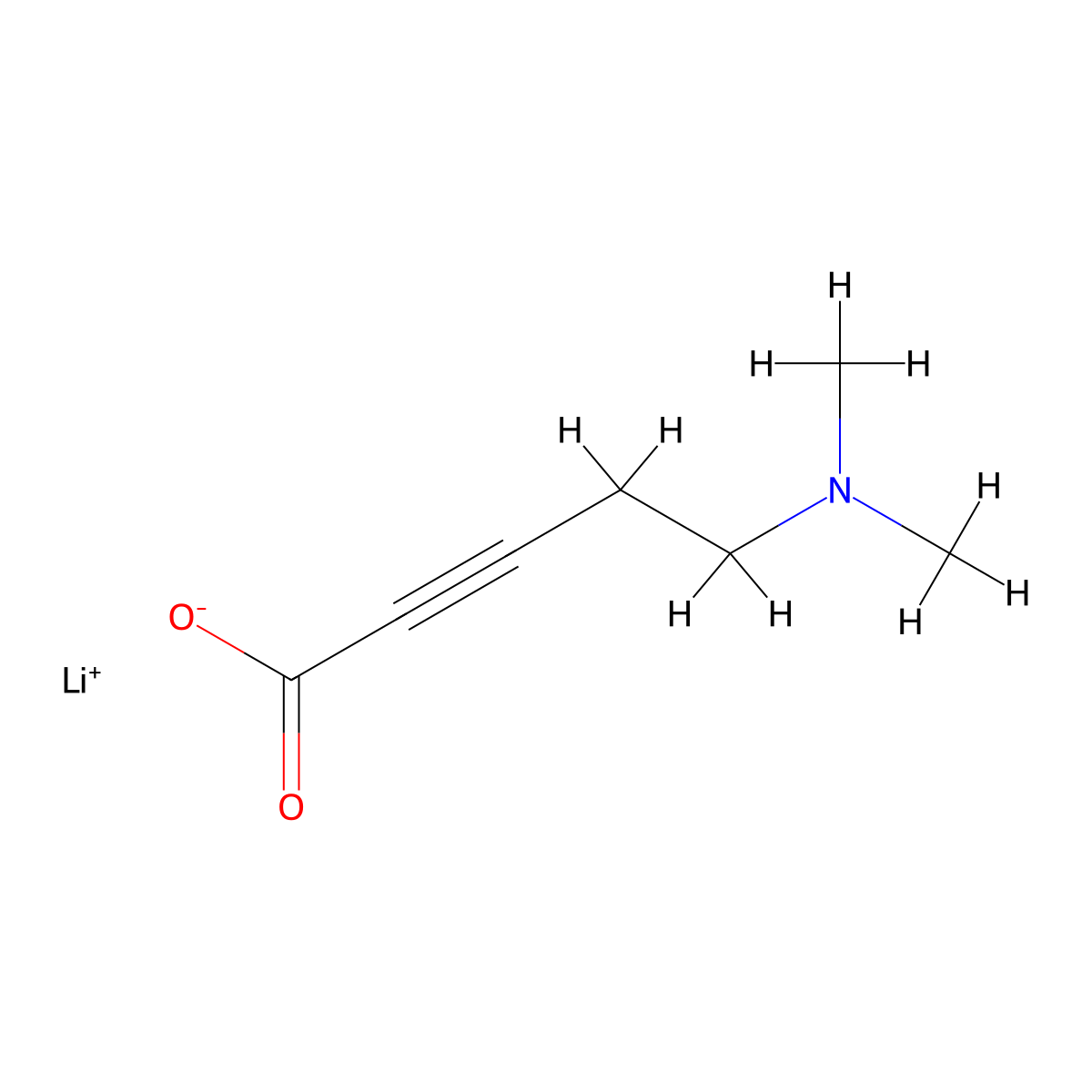 Lithium 5-(dimethylamino)pent-2-ynoate molecular structure, CAS 1803610-74-3