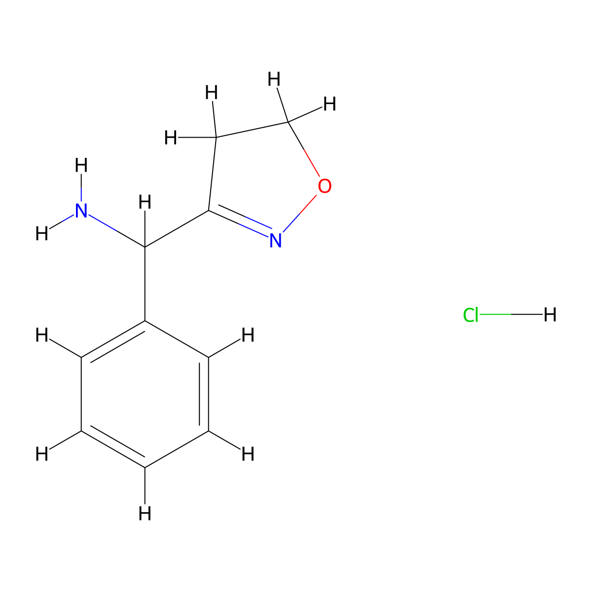 (4,5-Dihydroisoxazol-3-yl)(phenyl)methanamine hydrochloride molecular structure, CAS 1803610-80-1