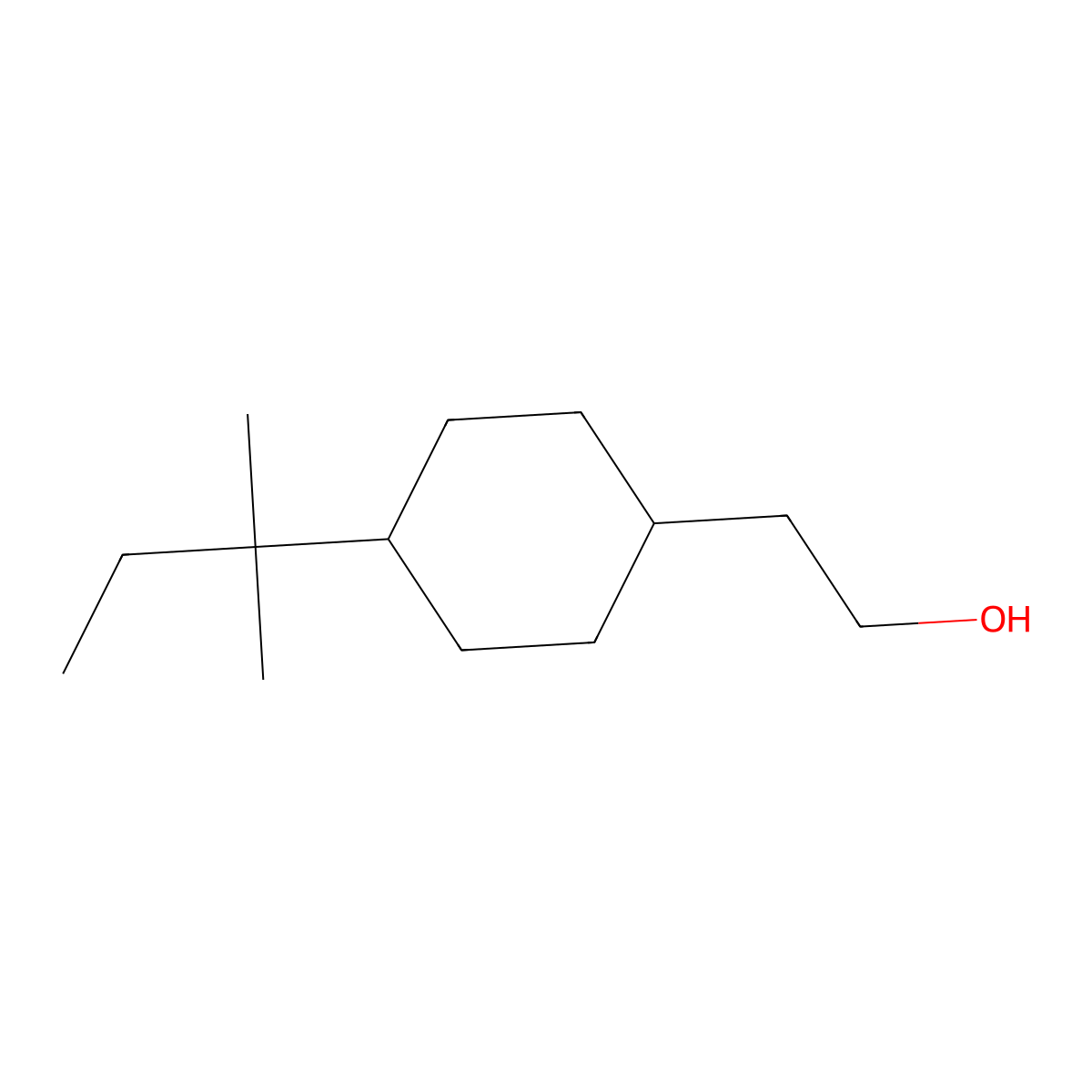 2-[4-(2-Methylbutan-2-yl)cyclohexyl]ethan-1-ol molecular structure, CAS 1803610-89-0
