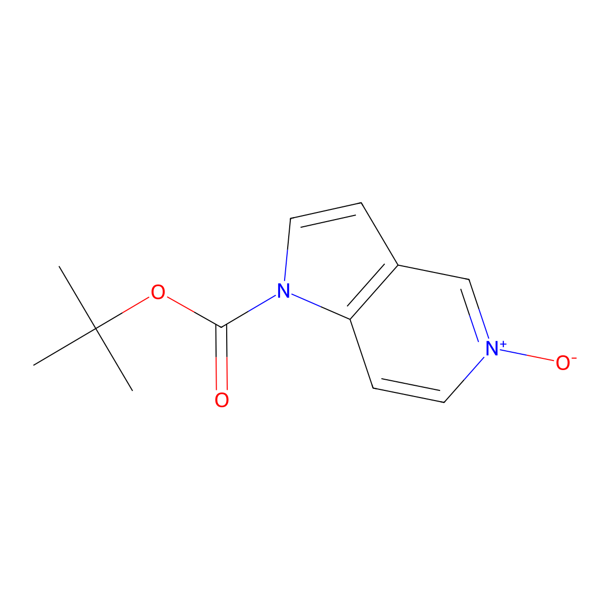 1-((tert-butoxy)carbonyl)-1H-pyrrolo(3,2-c)pyridin-5-ium-5-olate molecular structure, CAS 1803610-98-1