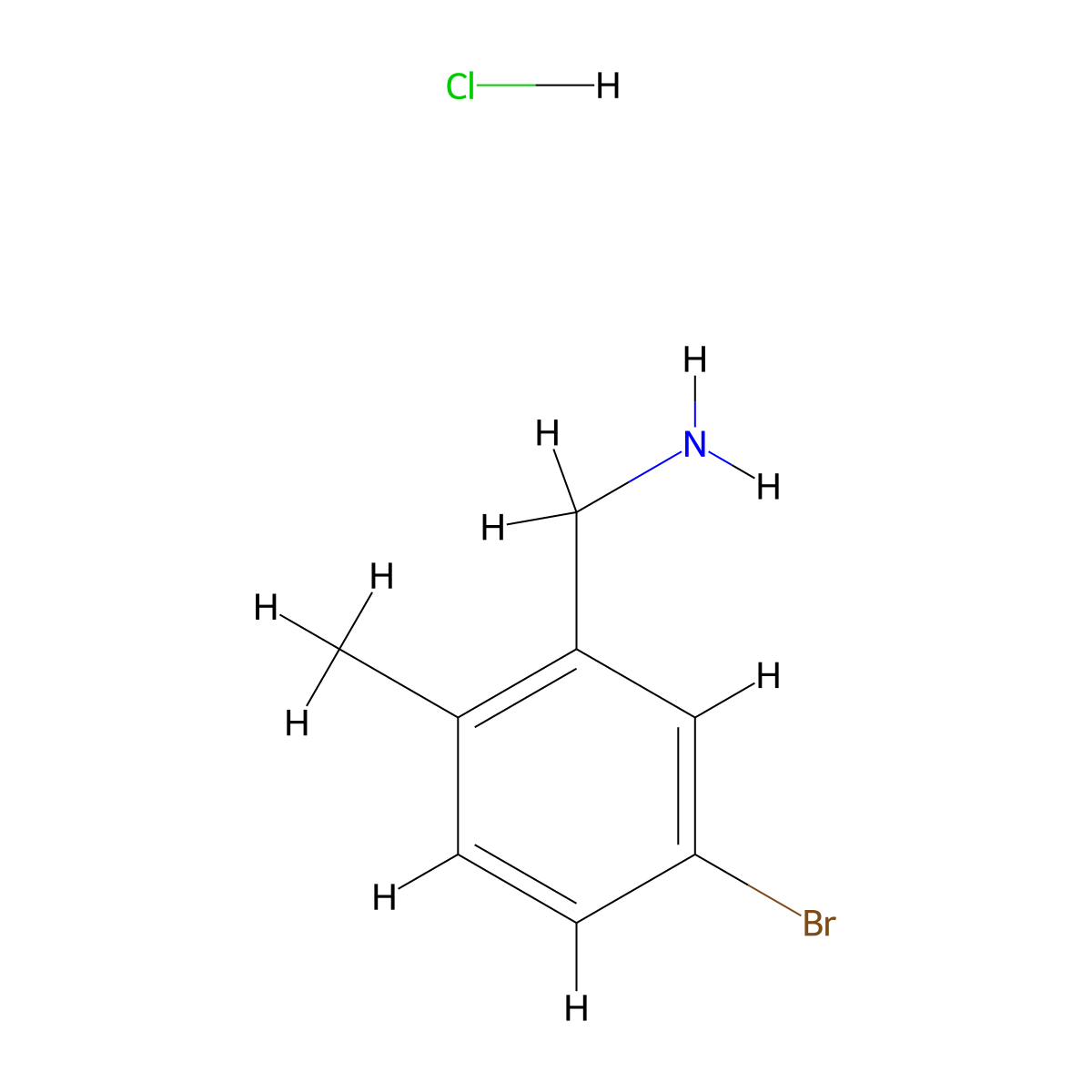 (5-Bromo-2-methylphenyl)methanamine hydrochloride molecular structure, CAS 1803611-00-8