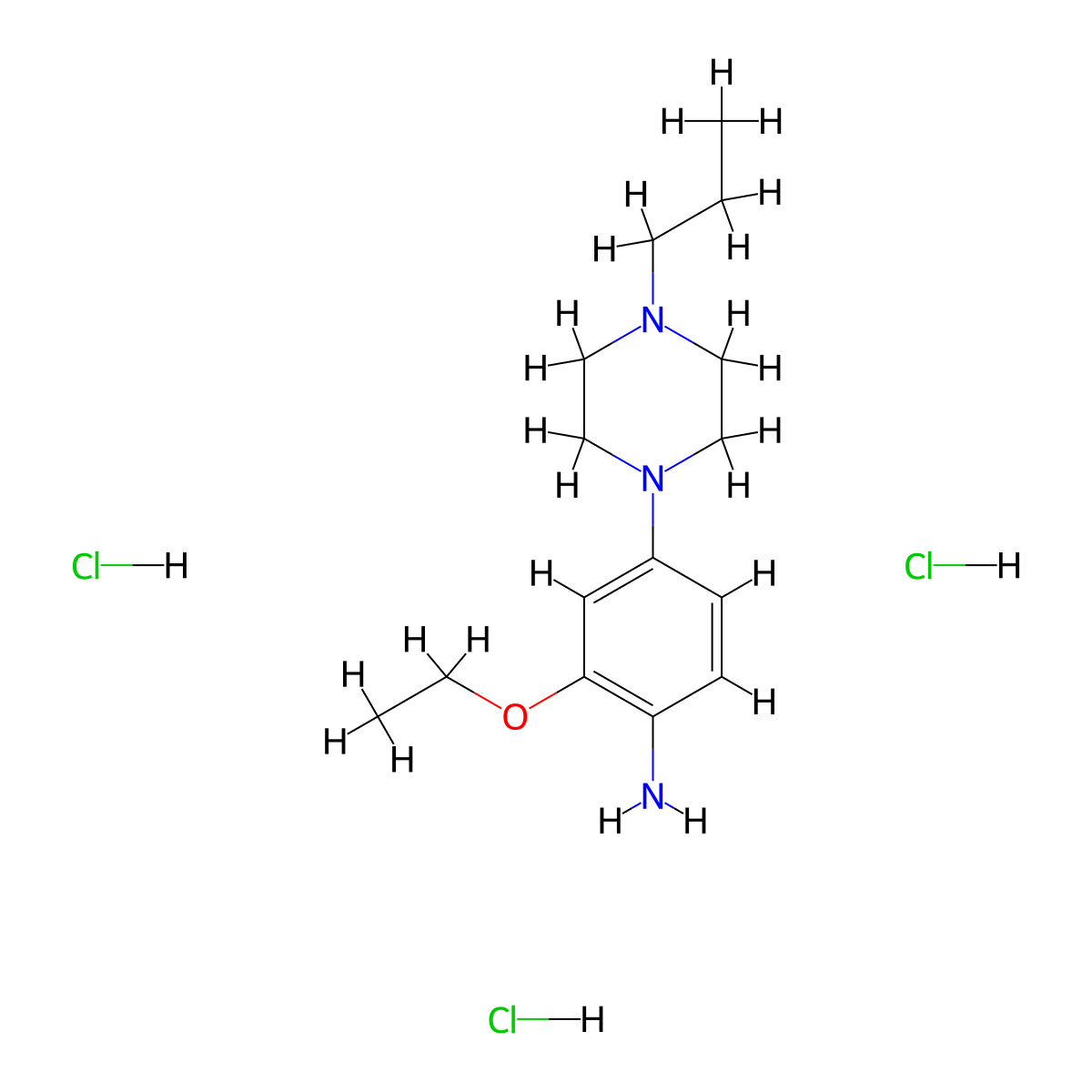 2-Ethoxy-4-(4-propylpiperazin-1-yl)aniline trihydrochloride molecular structure, CAS 1803611-02-0