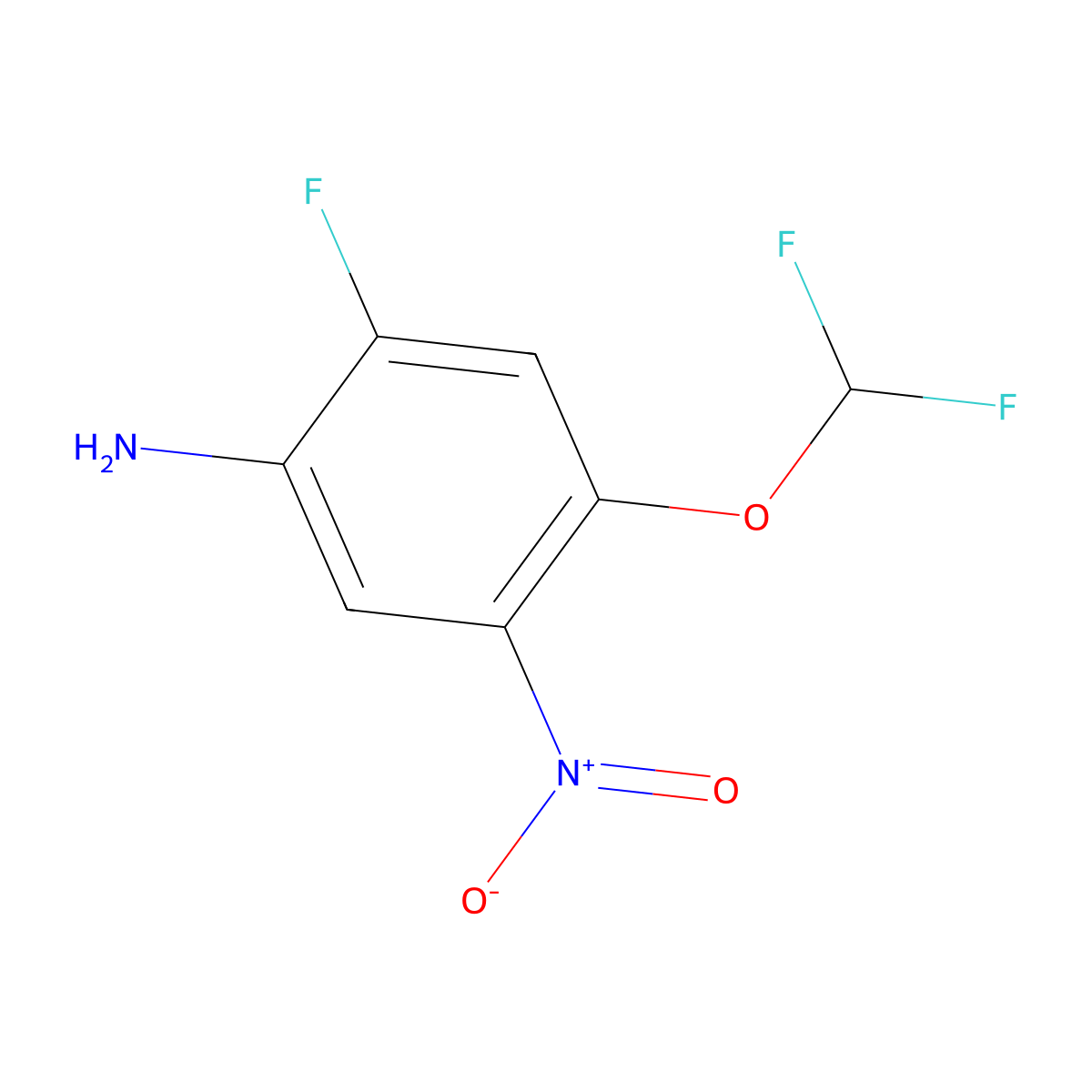 4-(Difluoromethoxy)-2-fluoro-5-nitroaniline molecular structure, CAS 1803611-06-4