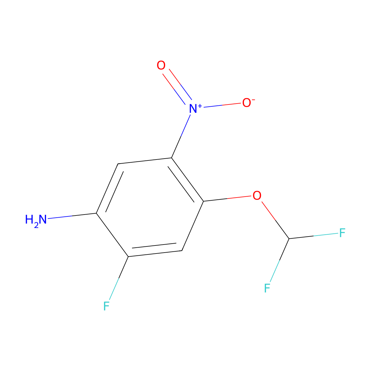 4-(Difluoromethoxy)-2-fluoro-5-nitroaniline molecular structure, CAS 1803611-06-4
