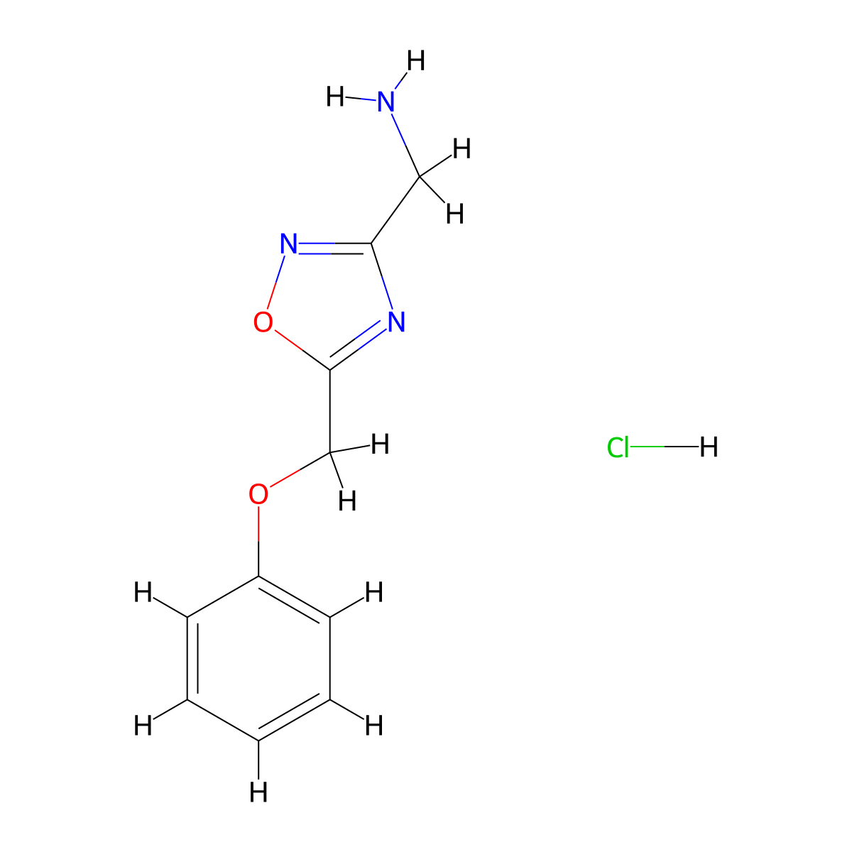 [5-(Phenoxymethyl)-1,2,4-oxadiazol-3-yl]methanamine hydrochloride molecular structure, CAS 1803611-07-5