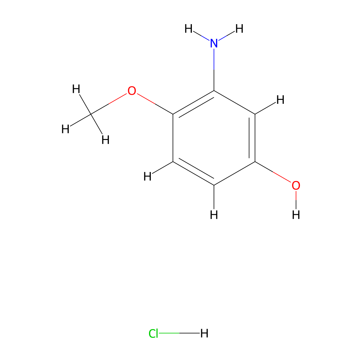 3-Amino-4-methoxyphenol hydrochloride molecular structure, CAS 1803611-09-7