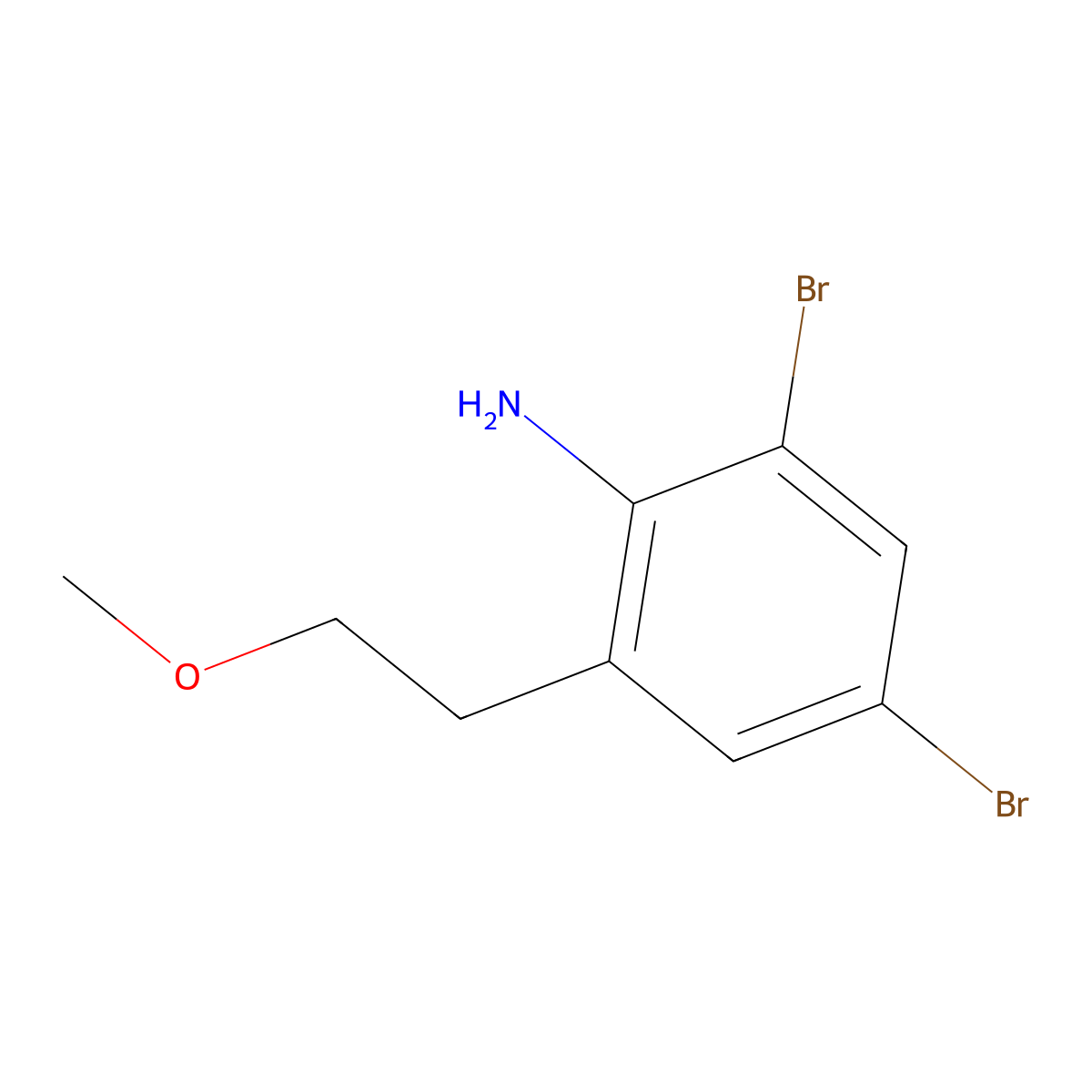 2,4-Dibromo-6-(2-methoxyethyl)aniline molecular structure, CAS 1803611-14-4