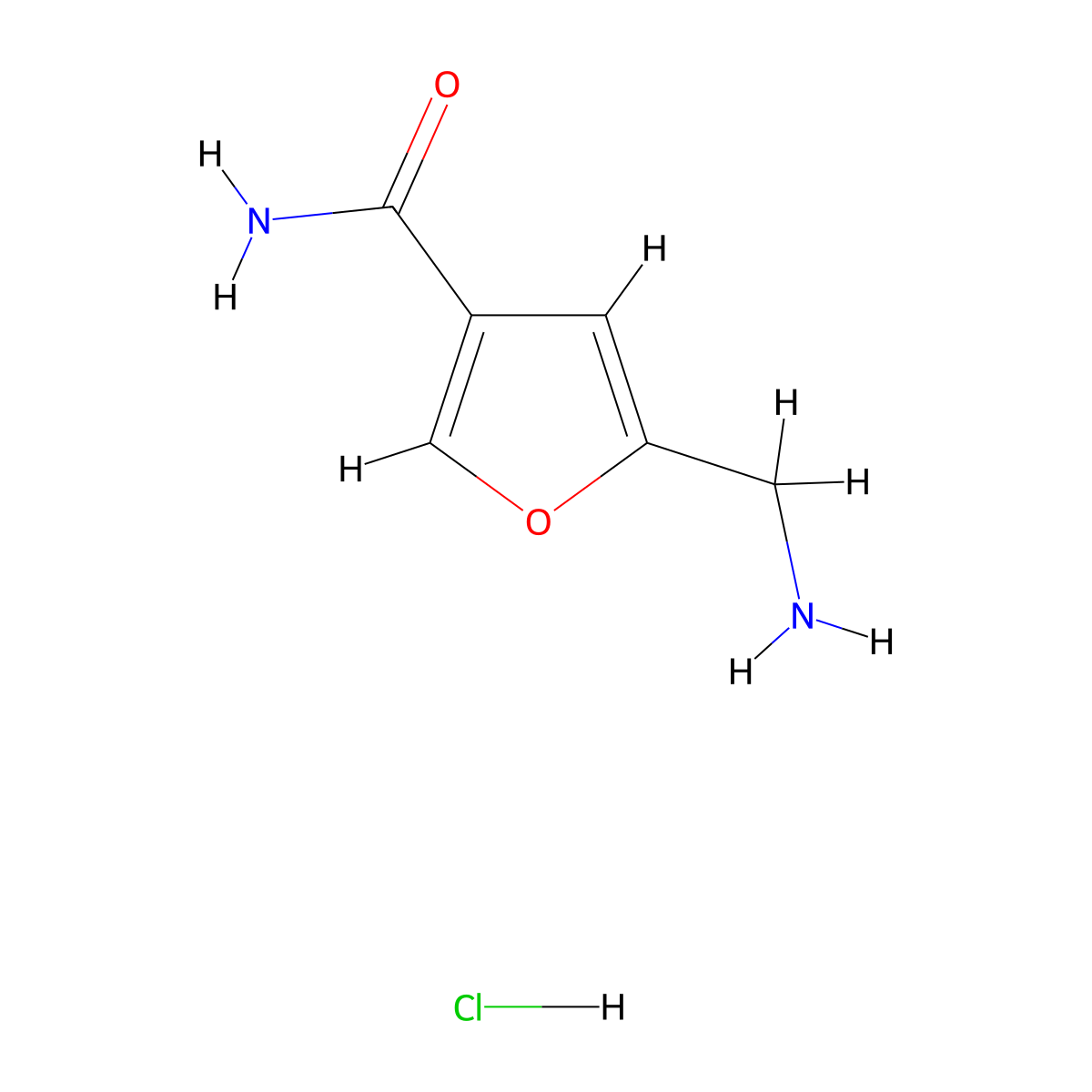 5-(Aminomethyl)furan-3-carboxamide hydrochloride molecular structure, CAS 1803611-17-7