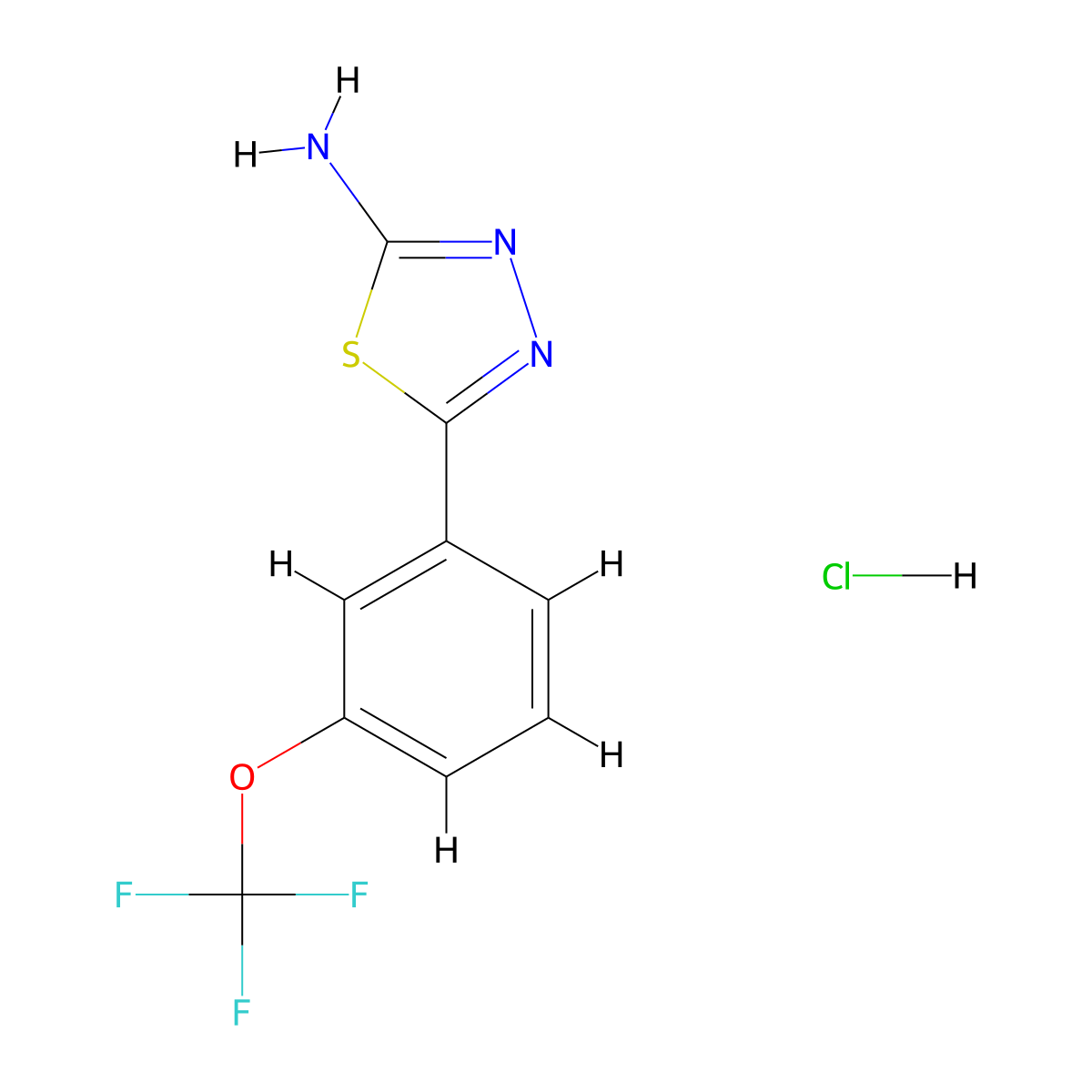 5-(3-(Trifluoromethoxy)phenyl)-1,3,4-thiadiazol-2-amine hydrochloride molecular structure, CAS 1803611-19-9