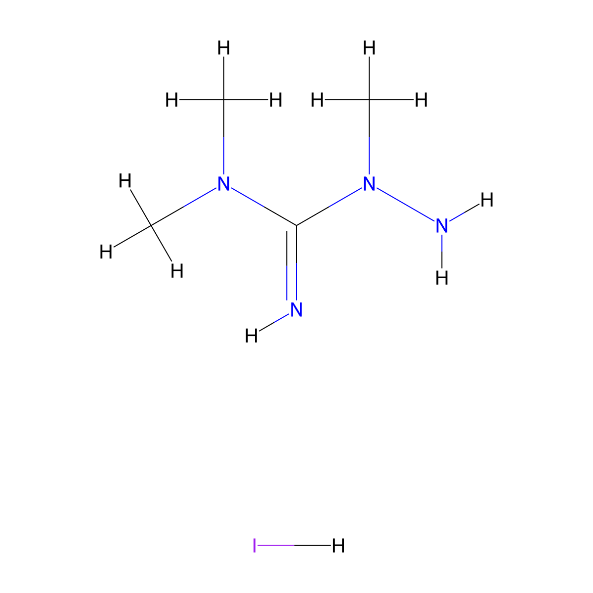 3-Amino-1,1,3-trimethylguanidine hydroiodide molecular structure, CAS 1803611-28-0