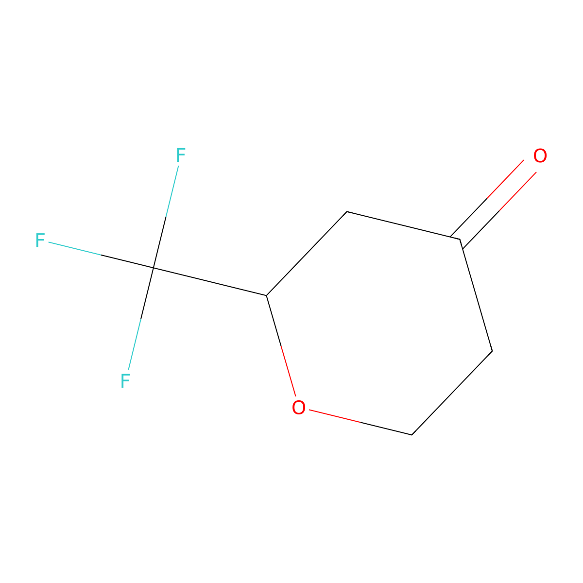 2-(Trifluoromethyl)oxan-4-one molecular structure, CAS 1803611-31-5