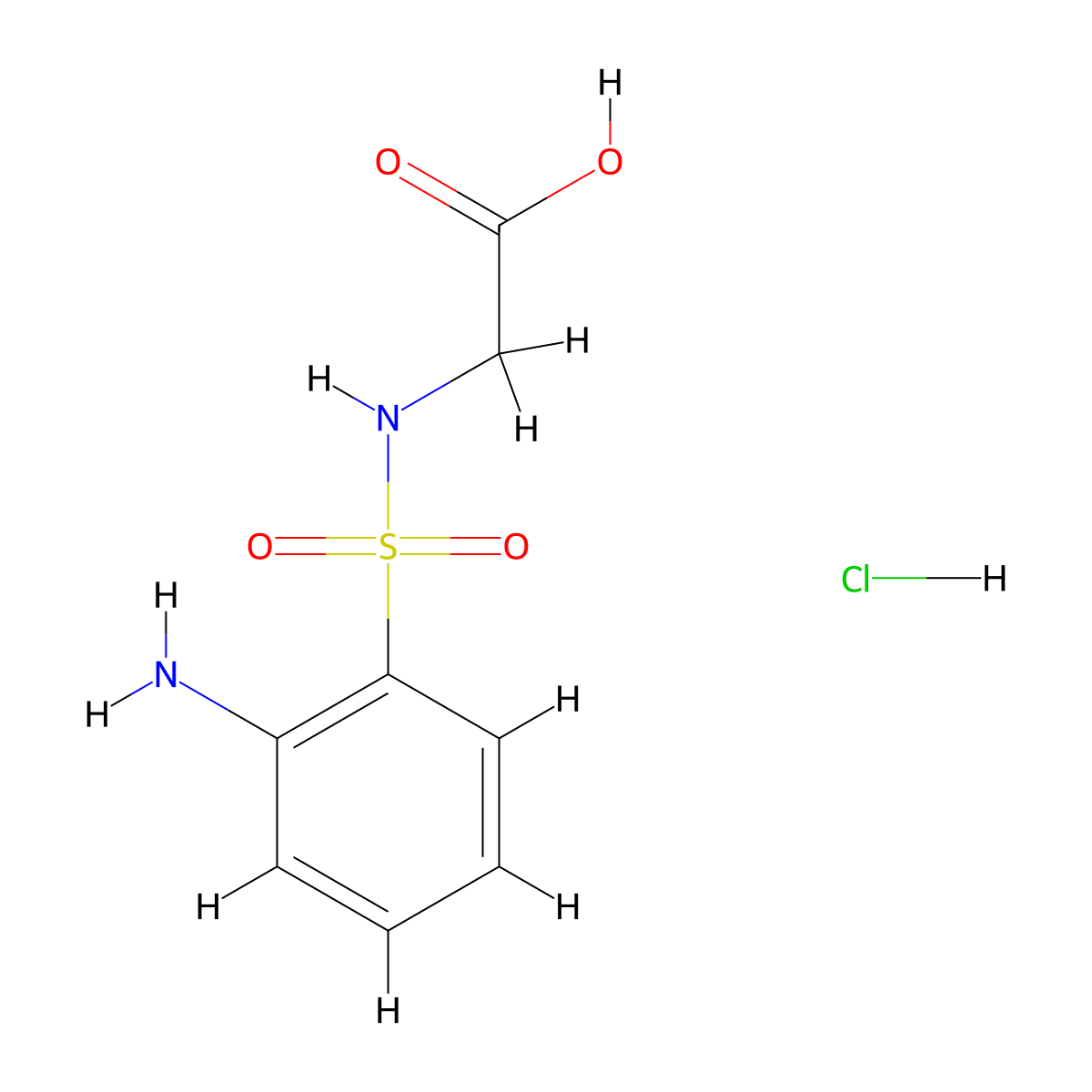 2-(2-Aminobenzenesulfonamido)acetic acid hydrochloride molecular structure, CAS 1803611-32-6