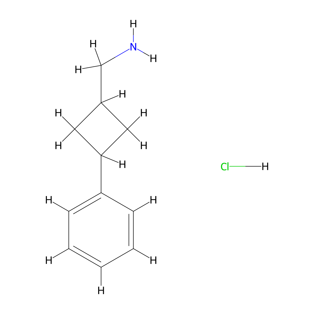 (3-Phenylcyclobutyl)methanamine hydrochloride molecular structure, CAS 1803611-35-9
