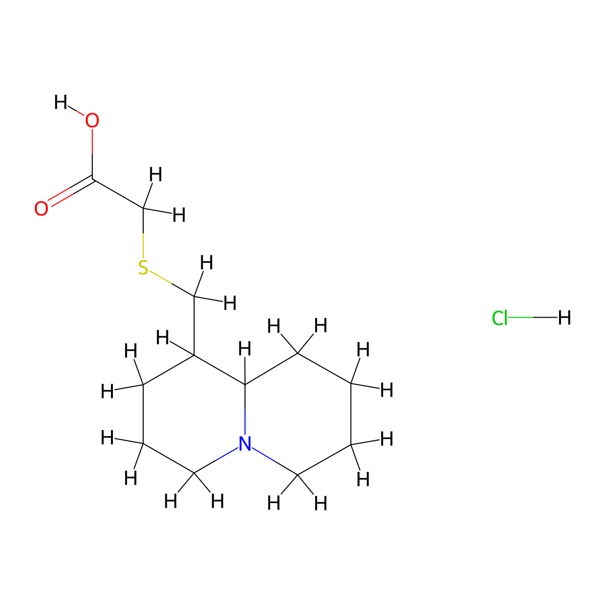 [(Octahydro-2H-quinolizin-1-ylmethyl)thio]acetic acid hydrochloride molecular structure, CAS 1803611-45-1