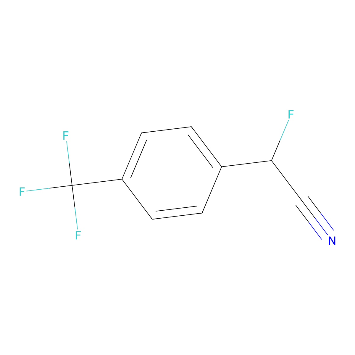 2-Fluoro-2-[4-(trifluoromethyl)phenyl]acetonitrile molecular structure, CAS 1803611-54-2