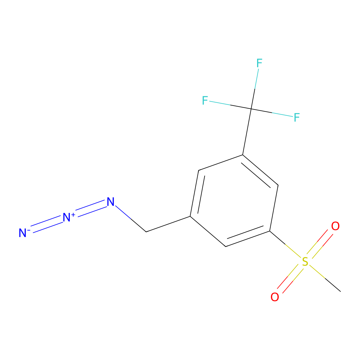 1-(Azidomethyl)-3-methanesulfonyl-5-(trifluoromethyl)benzene molecular structure, CAS 1803611-55-3