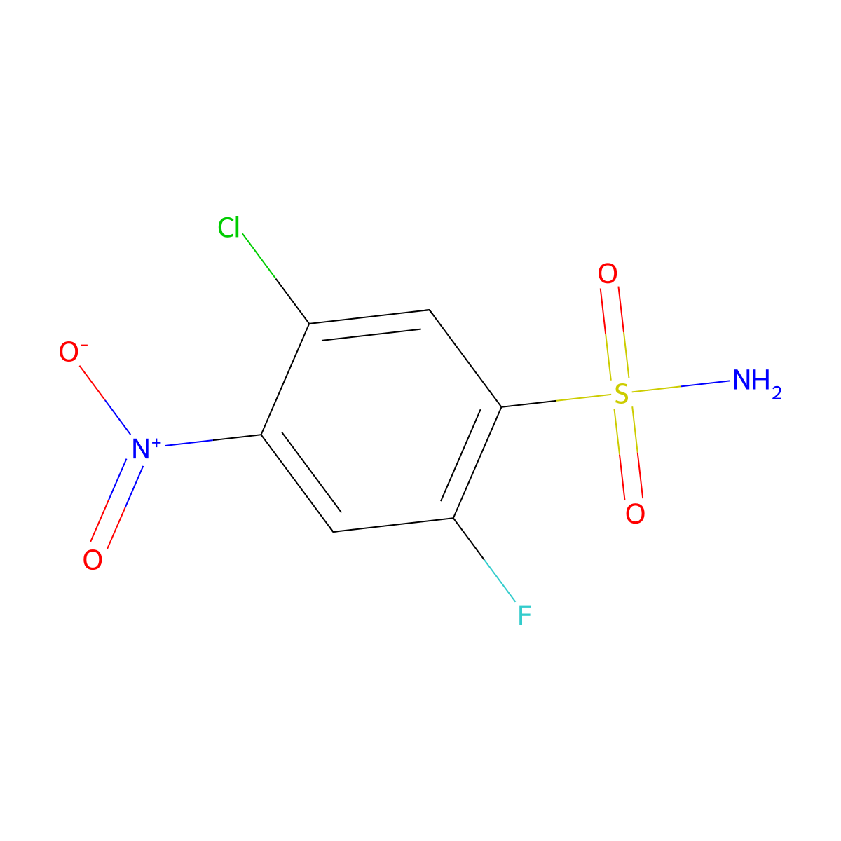 5-Chloro-2-fluoro-4-nitrobenzene-1-sulfonamide molecular structure, CAS 1803611-58-6