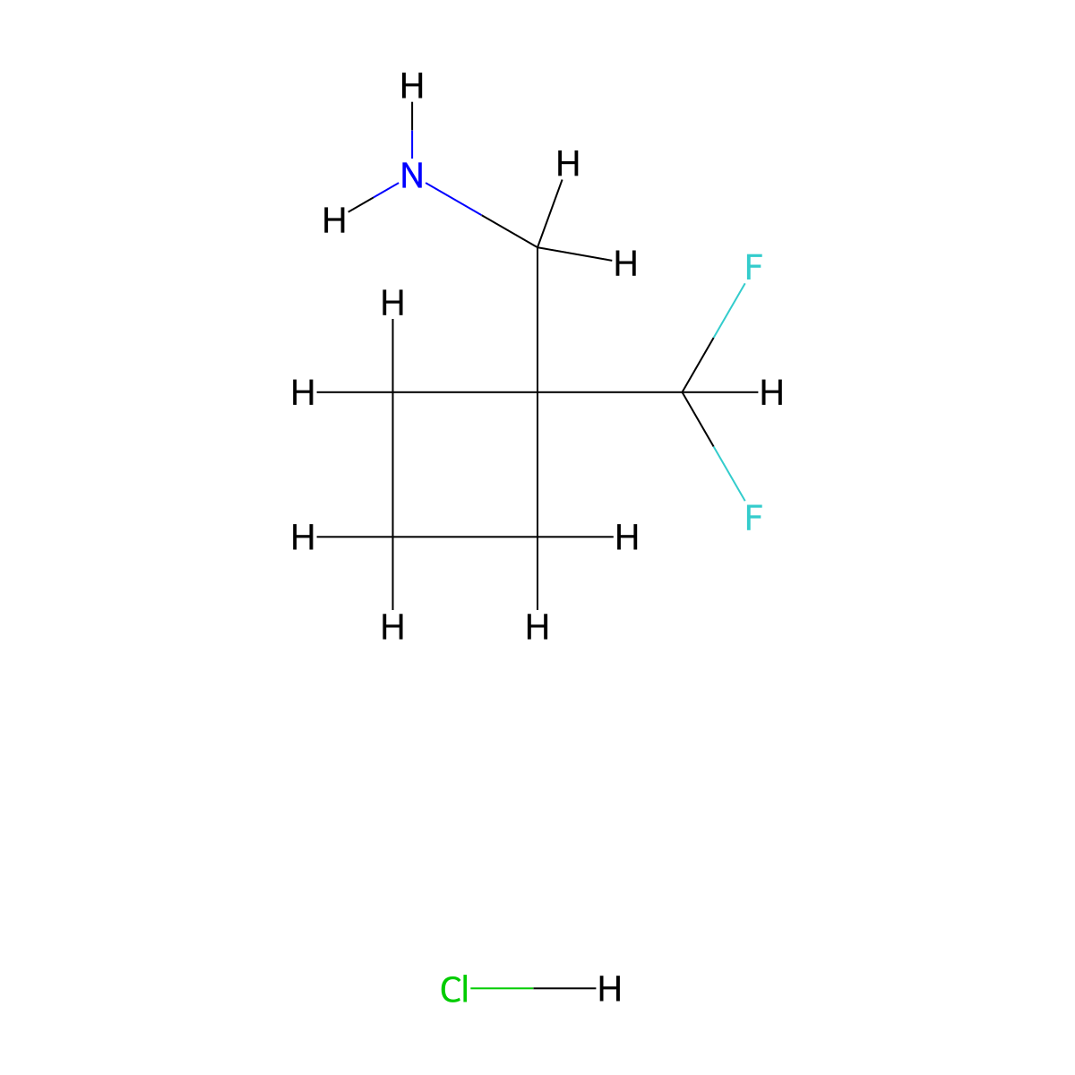 1-[1-(Difluoromethyl)cyclobutyl]methanamine hydrochloride molecular structure, CAS 1803611-60-0