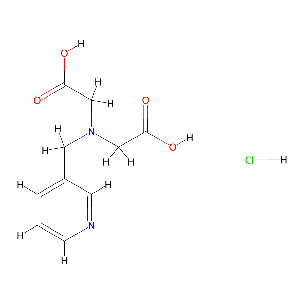 2-[(Carboxymethyl)(pyridin-3-ylmethyl)amino]acetic acid hydrochloride molecular structure, CAS 1803611-67-7