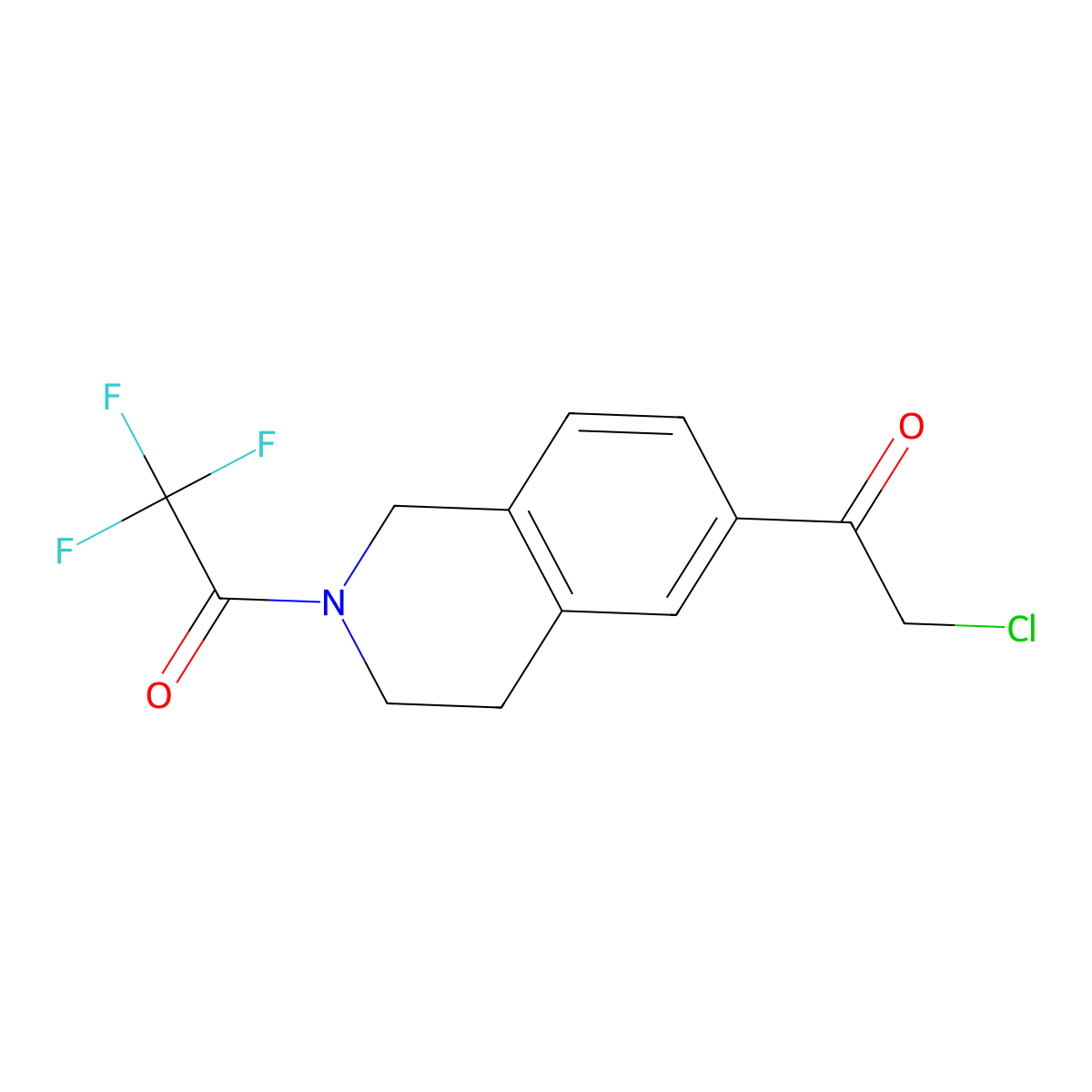 1-[6-(2-Chloroacetyl)-1,2,3,4-tetrahydroisoquinolin-2-yl]-2,2,2-trifluoroethan-1-one molecular structure, CAS 1803611-75-7