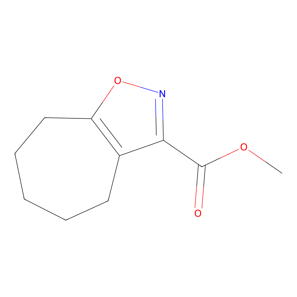 methyl 4H,5H,6H,7H,8H-cyclohepta[d][1,2]oxazole-3-carboxylate molecular structure, CAS 1803611-76-8