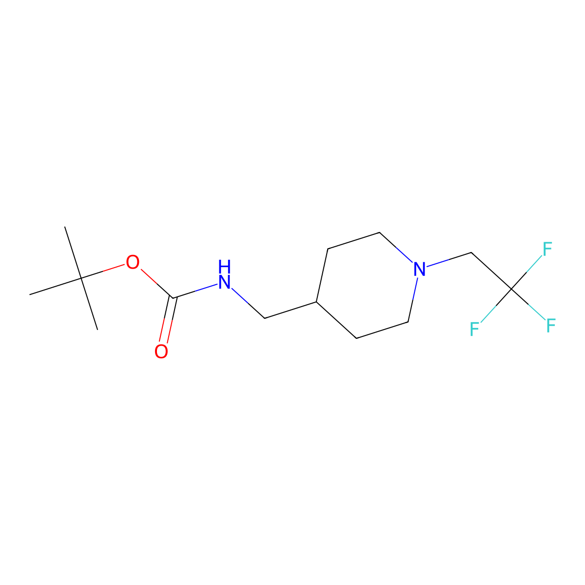 tert-butyl N-{[1-(2,2,2-trifluoroethyl)piperidin-4-yl]methyl}carbamate molecular structure, CAS 1803611-77-9