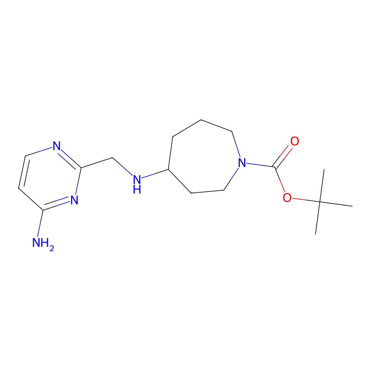 Tert-butyl 4-{[(4-aminopyrimidin-2-yl)methyl]amino}azepane-1-carboxylate molecular structure, CAS 1803611-78-0