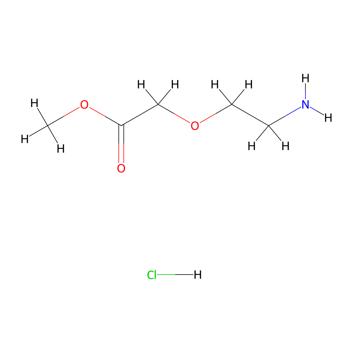 Methyl 2-(2-aminoethoxy)acetate hydrochloride molecular structure, CAS 1803611-80-4