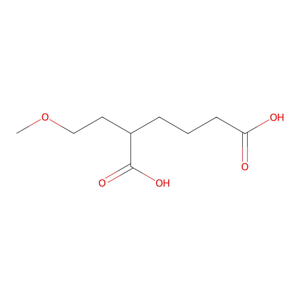 2-(2-Methoxyethyl)hexanedioic acid molecular structure, CAS 1803611-85-9