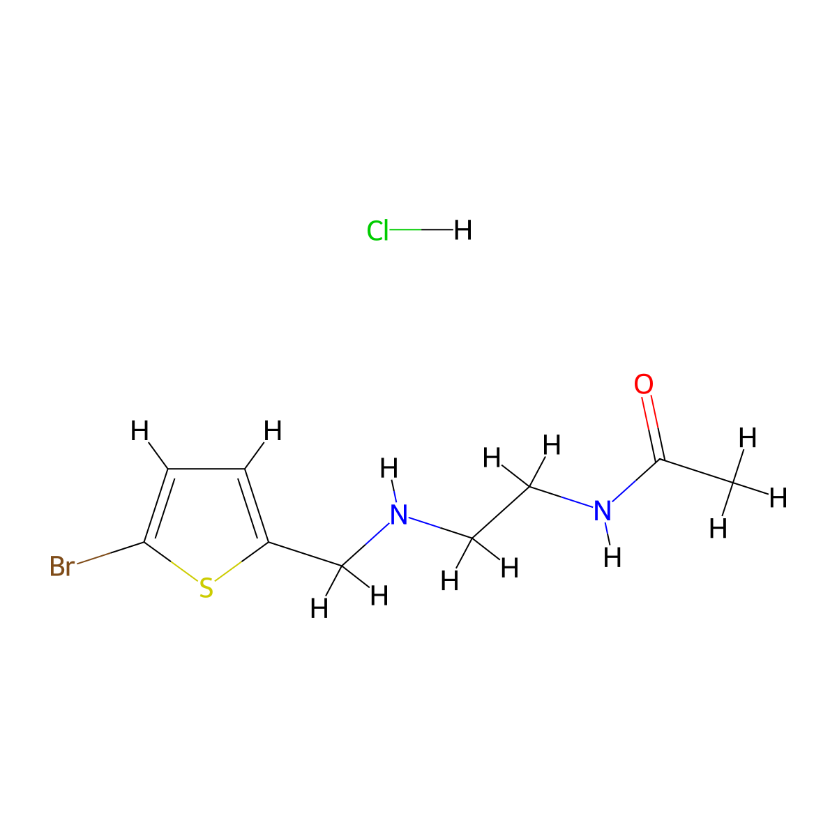 N-(2-{[(5-bromothiophen-2-yl)methyl]amino}ethyl)acetamide hydrochloride molecular structure, CAS 1803611-89-3