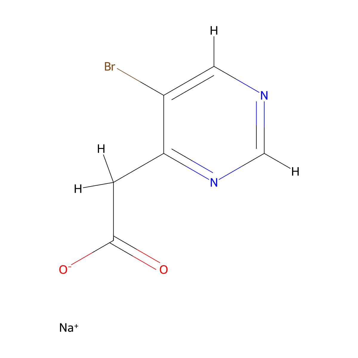 Sodium 2-(5-bromopyrimidin-4-yl)acetate molecular structure, CAS 1803611-95-1