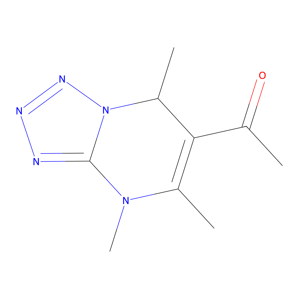 1-{4,5,7-trimethyl-4H,7H-[1,2,3,4]tetrazolo[1,5-a]pyrimidin-6-yl}ethan-1-one molecular structure, CAS 1803611-96-2