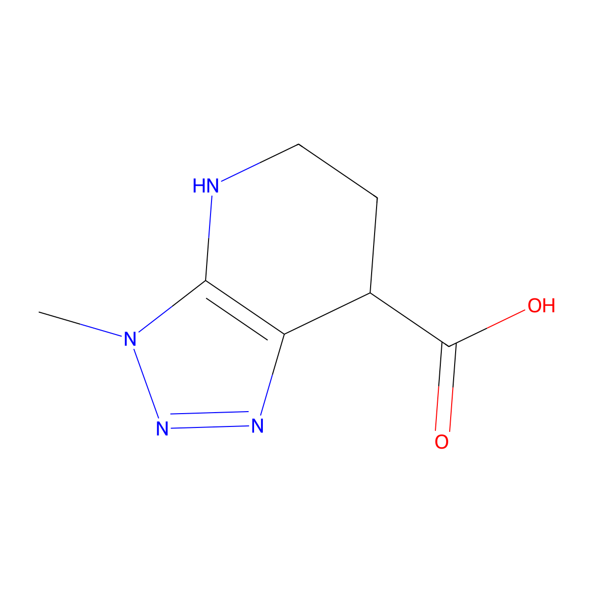3-methyl-3H,4H,5H,6H,7H-[1,2,3]triazolo[4,5-b]pyridine-7-carboxylic acid molecular structure, CAS 1803611-98-4