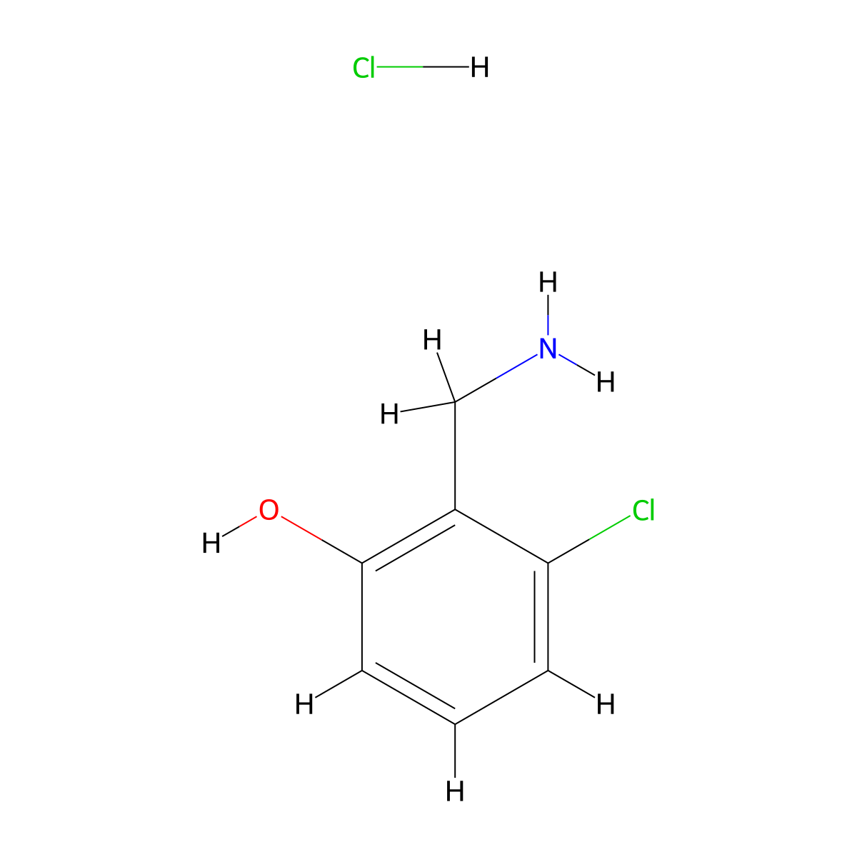 2-(Aminomethyl)-3-chlorophenol hydrochloride molecular structure, CAS 1803612-00-1