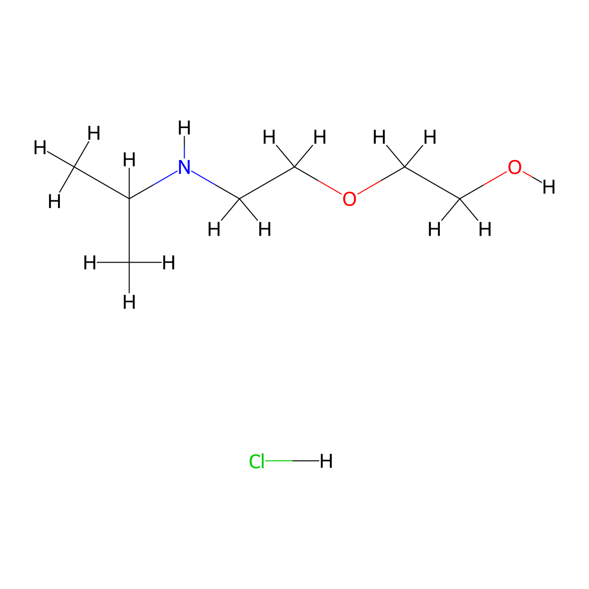 2-{2-[(Propan-2-yl)amino]ethoxy}ethan-1-ol hydrochloride molecular structure, CAS 1803612-03-4