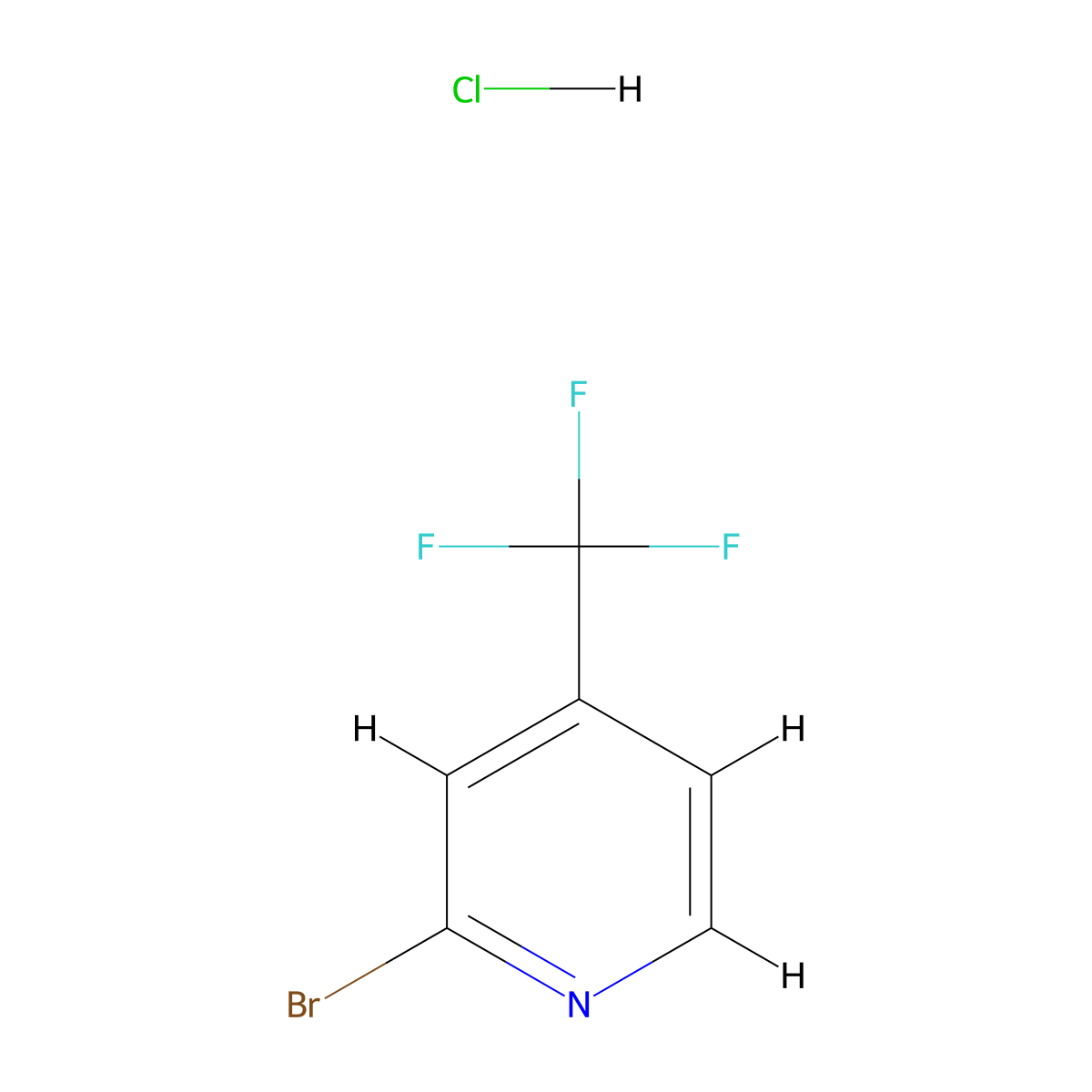 2-Bromo-4-(trifluoromethyl)pyridine hydrochloride molecular structure, CAS 1803612-06-7