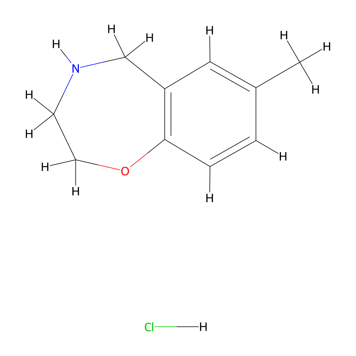 7-Methyl-2,3,4,5-tetrahydro-1,4-benzoxazepine hydrochloride molecular structure, CAS 1803612-10-3