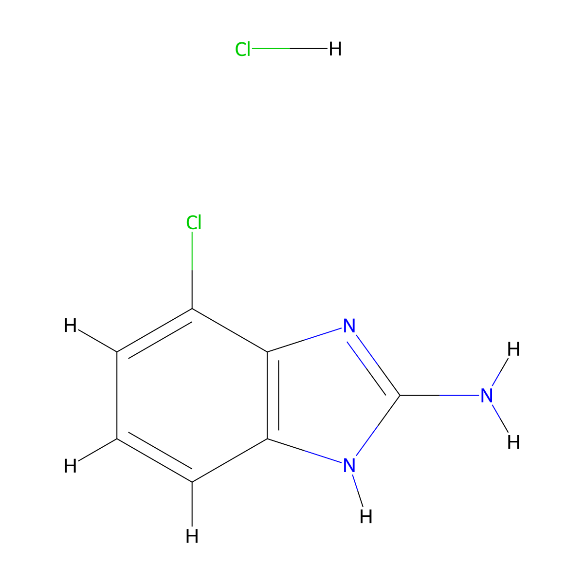 4-chloro-1H-1,3-benzodiazol-2-amine hydrochloride molecular structure, CAS 1803612-12-5