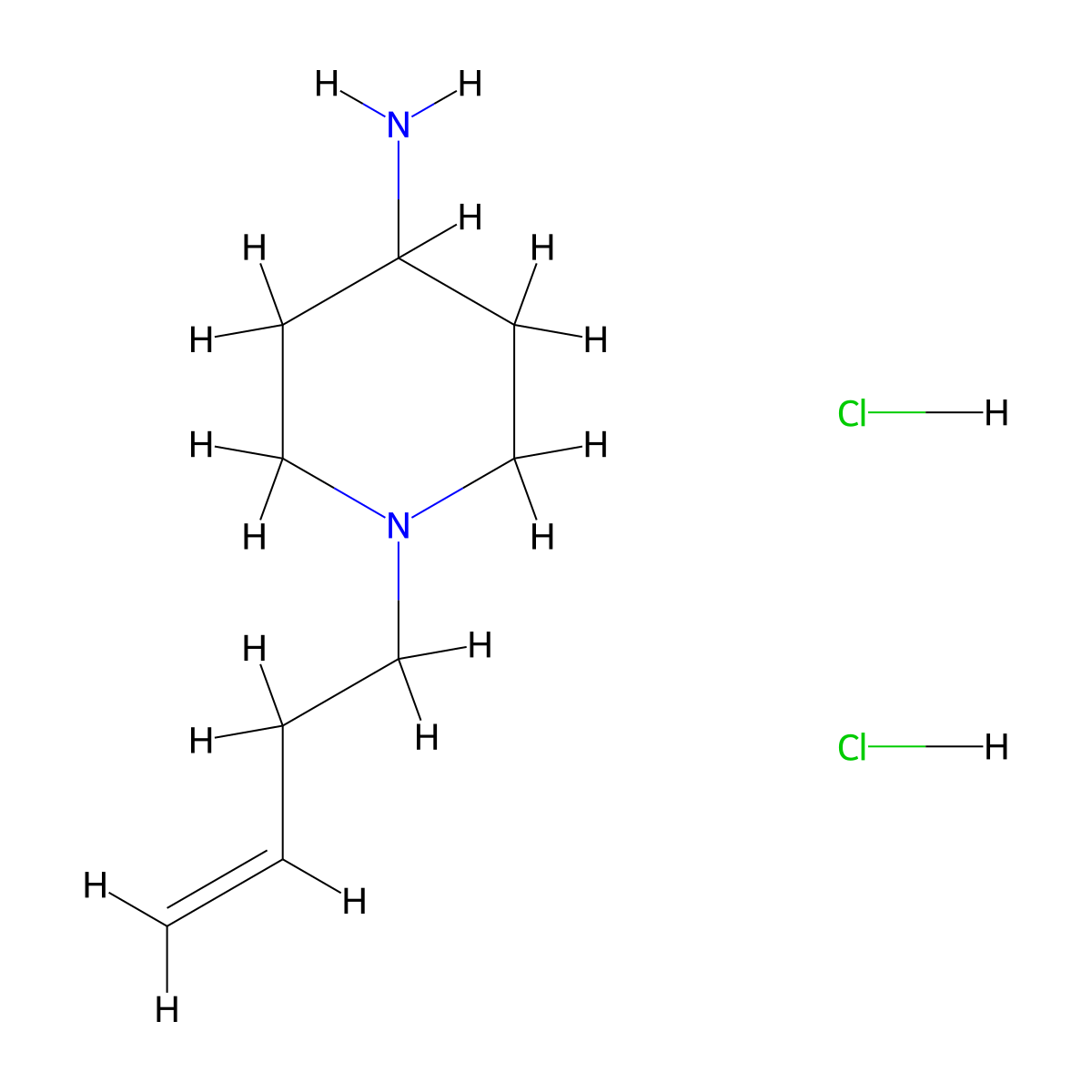 1-(But-3-en-1-yl)piperidin-4-amine dihydrochloride molecular structure, CAS 1803612-13-6