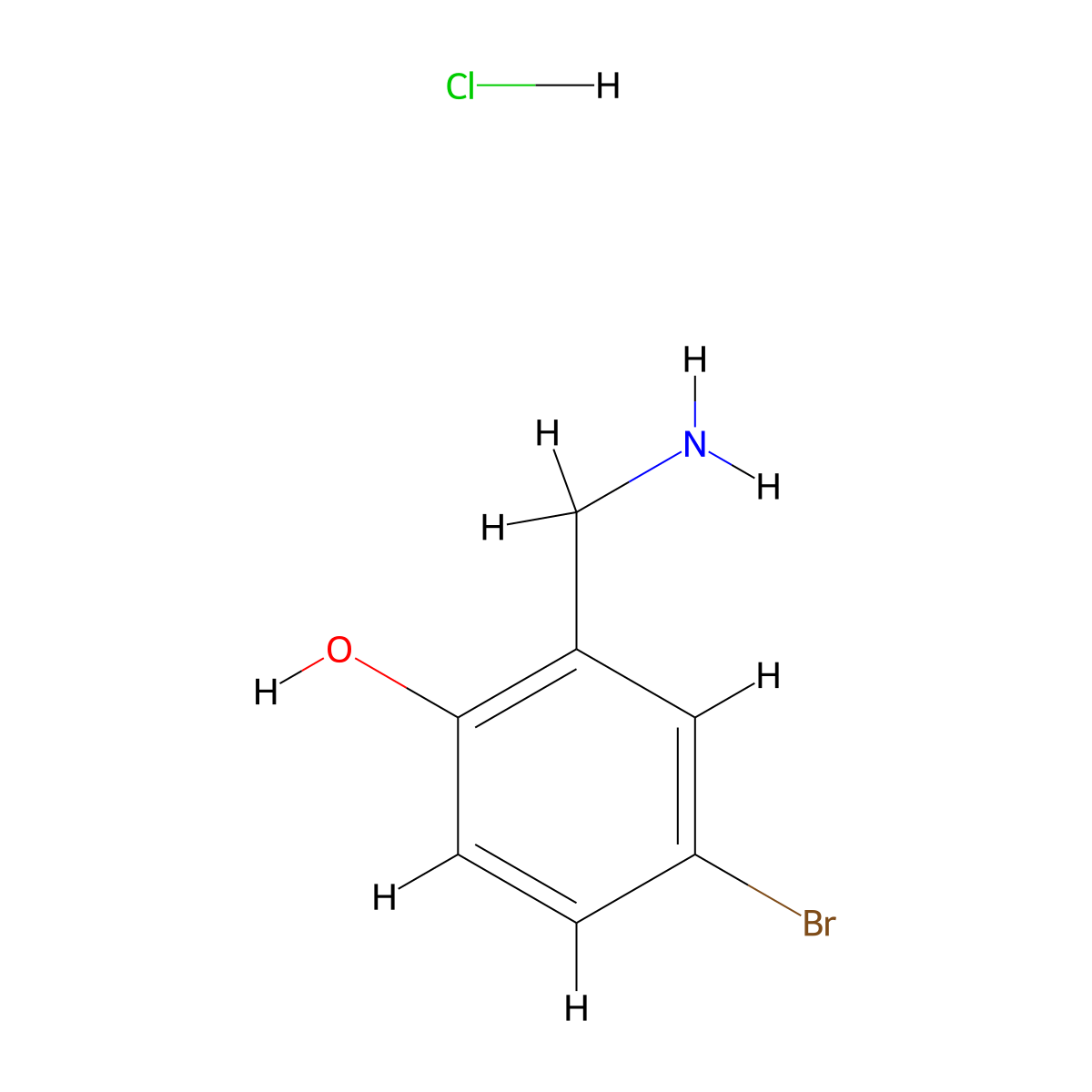 2-(Aminomethyl)-4-bromophenol hydrochloride molecular structure, CAS 1803612-14-7