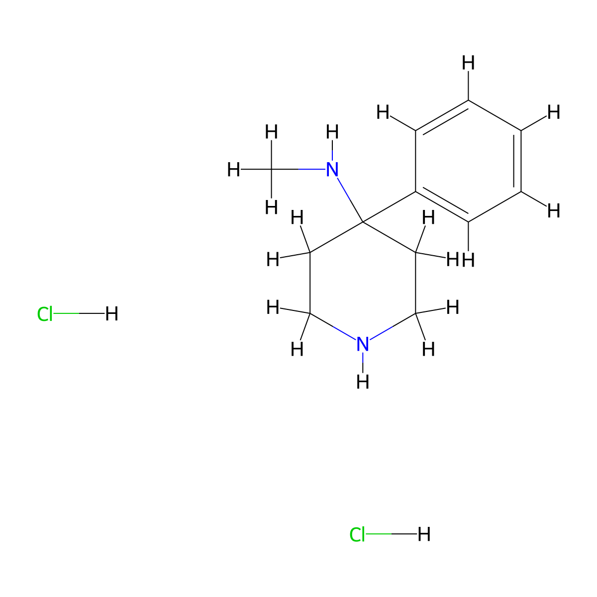 N-methyl-4-phenylpiperidin-4-amine dihydrochloride molecular structure, CAS 1803612-16-9
