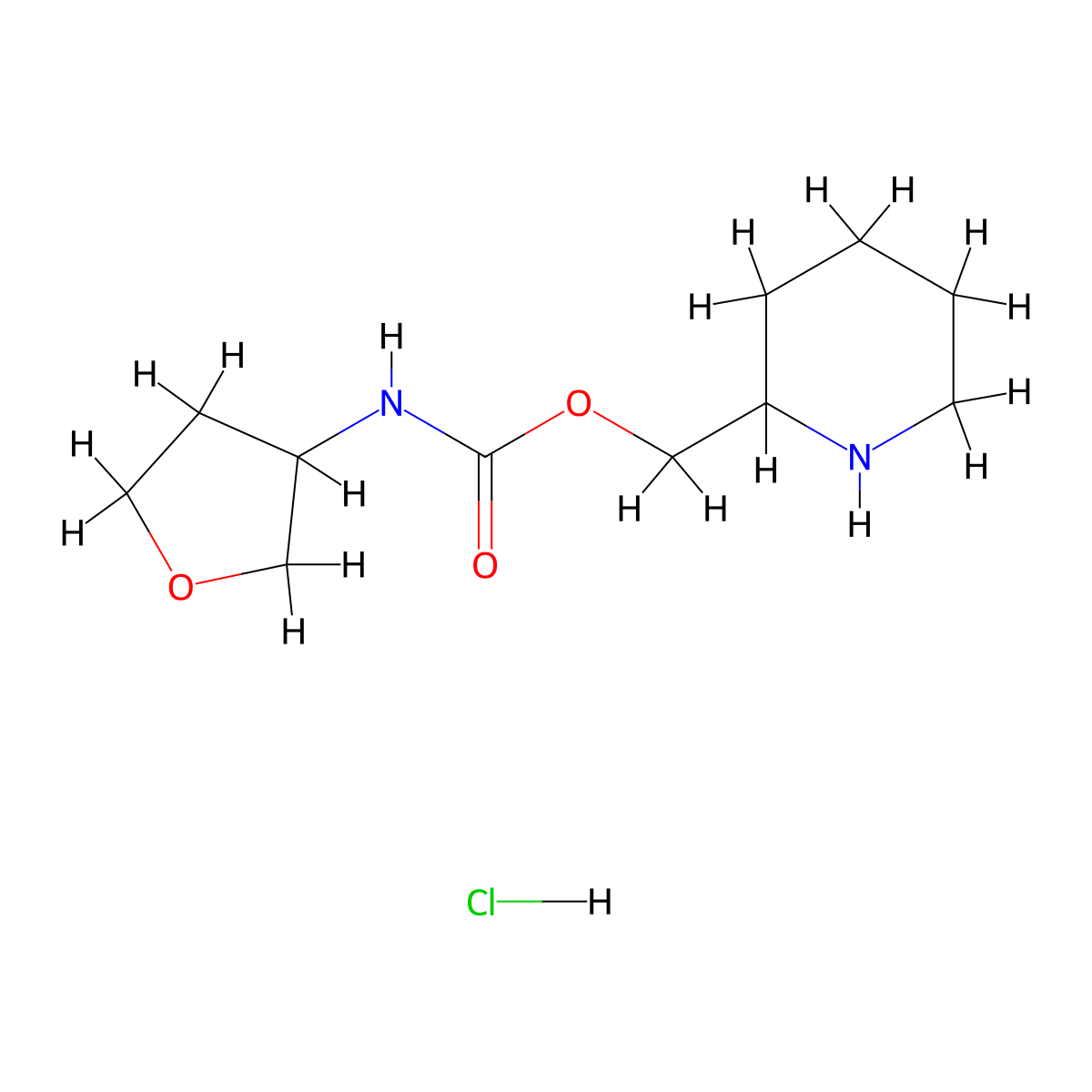 piperidin-2-ylmethyl N-(oxolan-3-yl)carbamate hydrochloride molecular structure, CAS 1803612-17-0