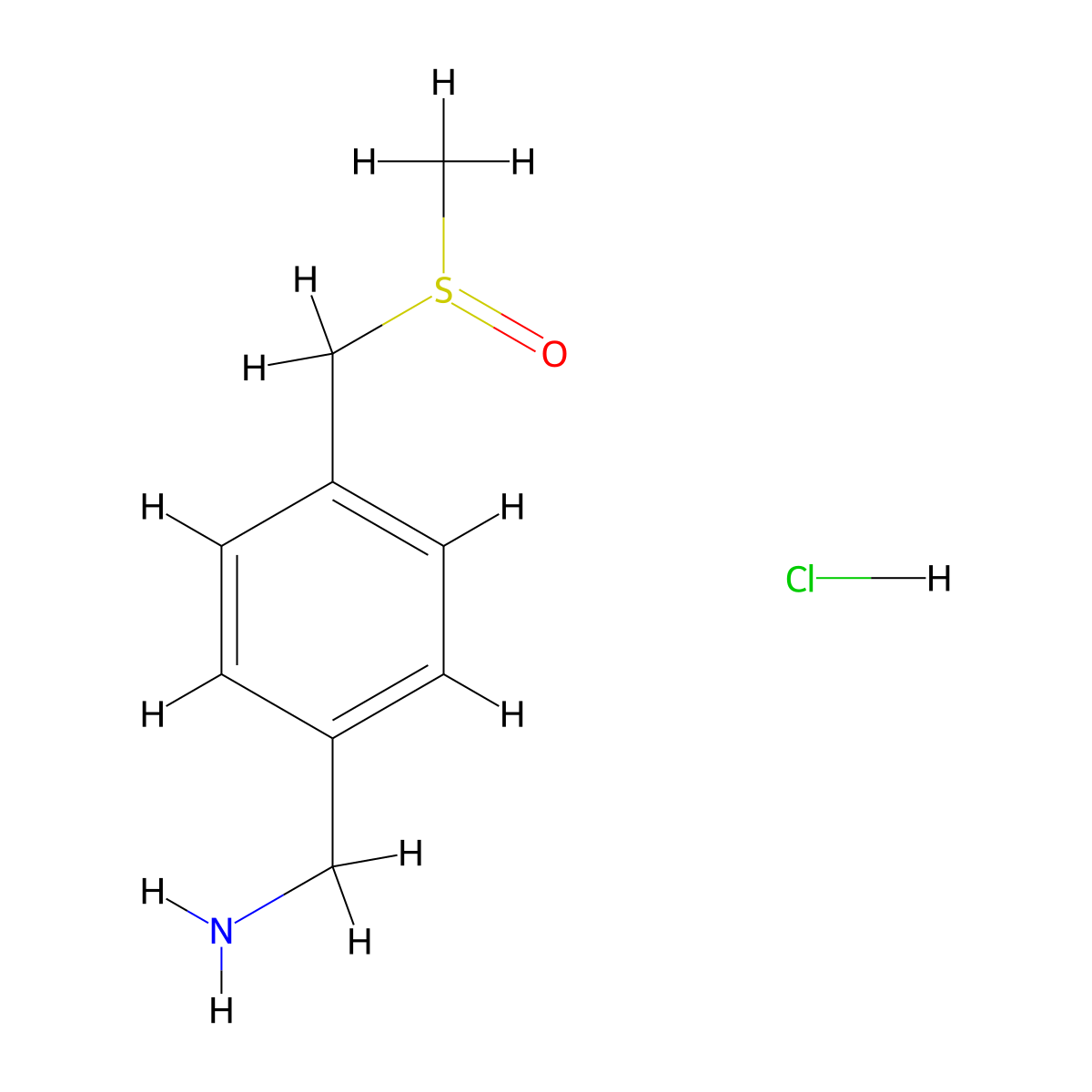 [4-(Methanesulfinylmethyl)phenyl]methanamine hydrochloride molecular structure, CAS 1803612-21-6