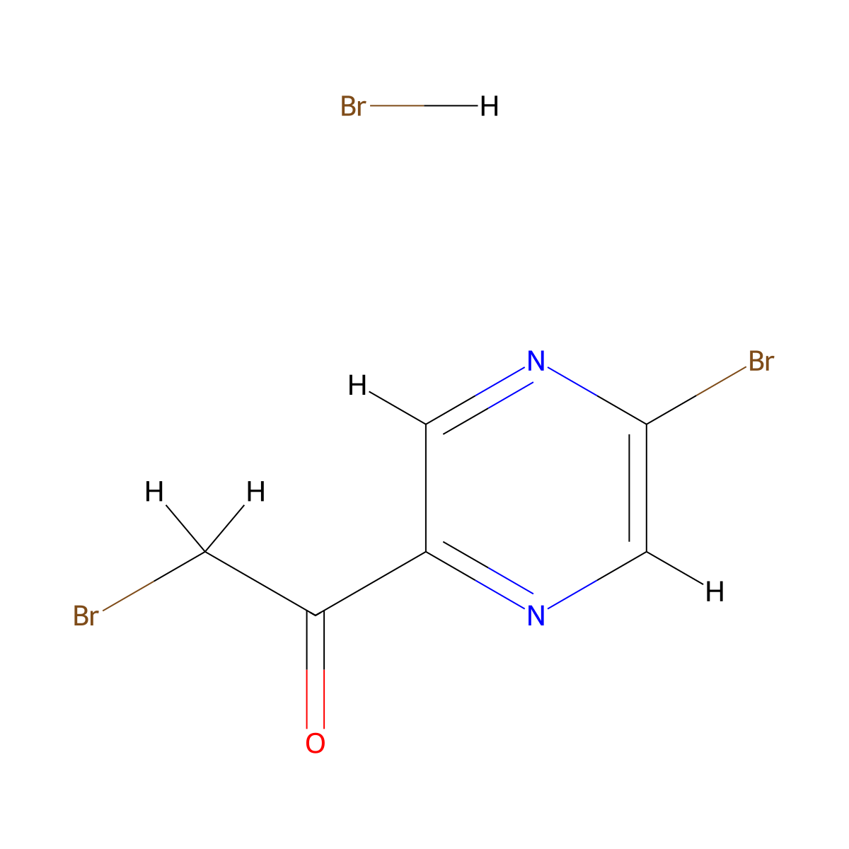 2-Bromo-1-(5-bromopyrazin-2-yl)ethan-1-one hydrobromide molecular structure, CAS 1803612-23-8