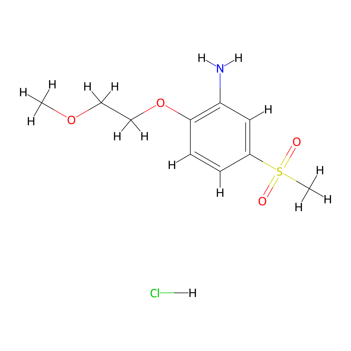 5-Methanesulfonyl-2-(2-methoxyethoxy)aniline hydrochloride molecular structure, CAS 1803612-27-2