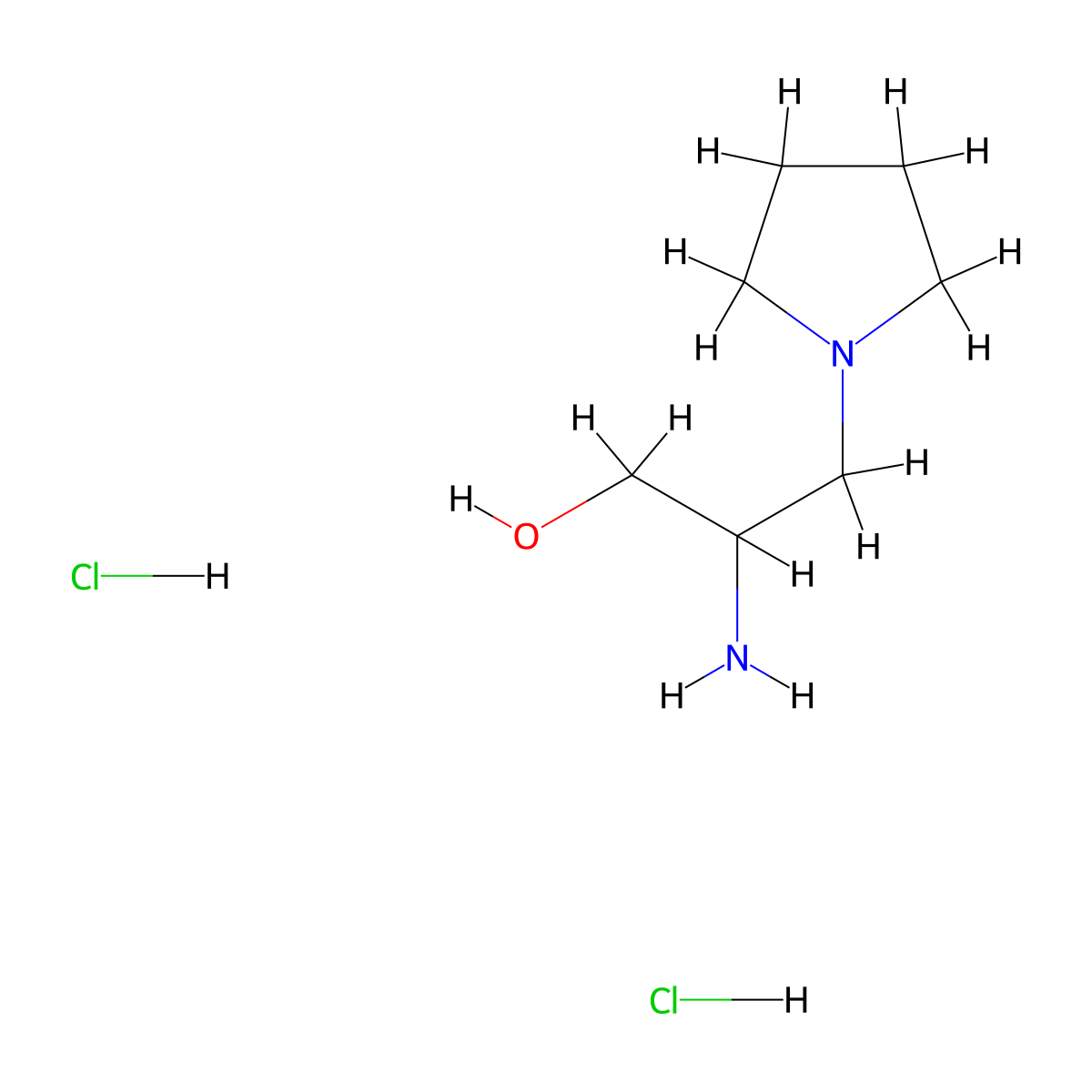 2-Amino-3-(pyrrolidin-1-yl)propan-1-ol dihydrochloride molecular structure, CAS 1803612-32-9