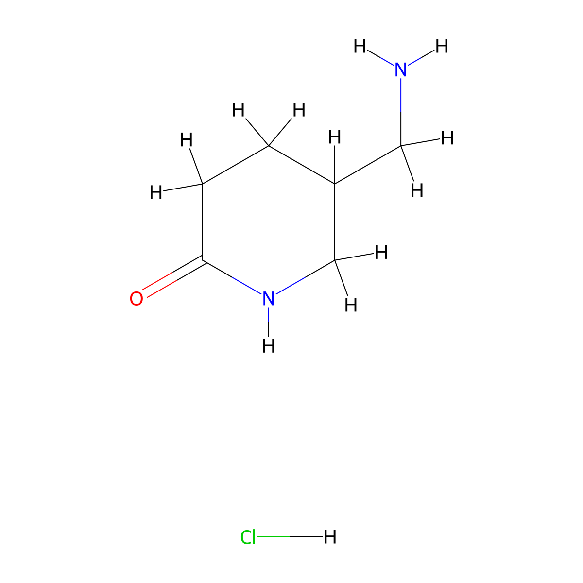 5-(Aminomethyl)piperidin-2-one hydrochloride molecular structure, CAS 1803612-35-2